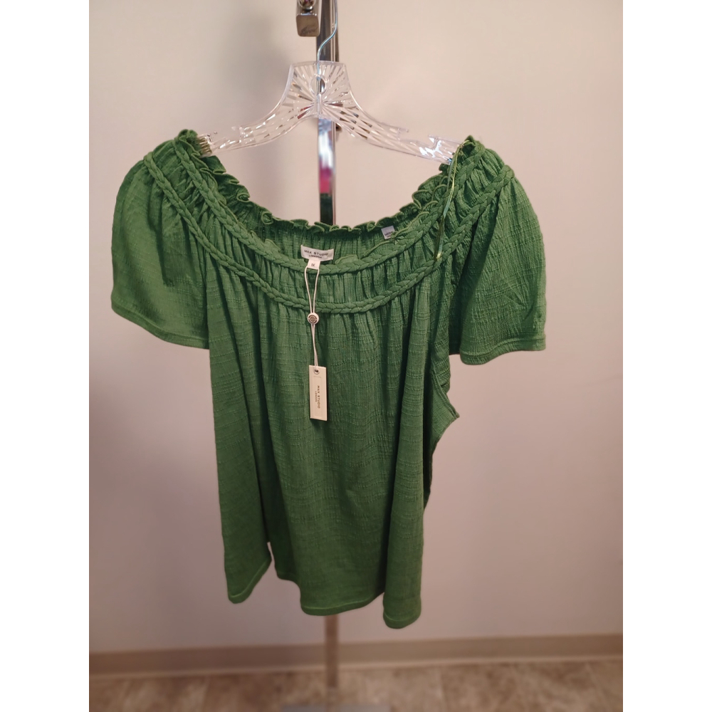 Max Studio Crochet Trim Top –Size 1X | Elevated Boho NWT - Picture 6 of 8